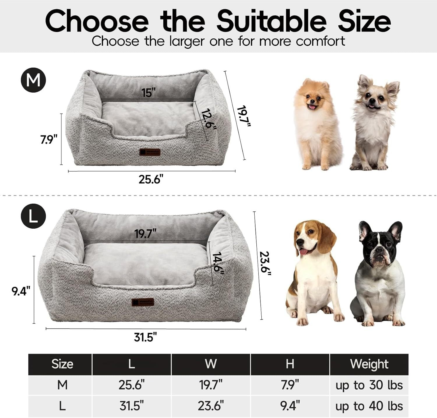 MEWOOFUN Washable Dog and cat Bed with Anti-Slip Base