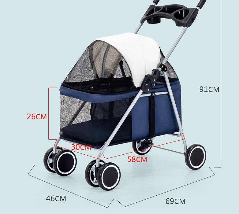 Lightweight Pet Stroller, Foldable Trolley for Cats and Dogs