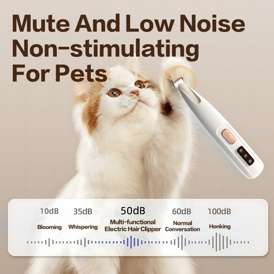 Rechargeable Pet Paw Trimmer, Quiet Waterproof Grooming Tool