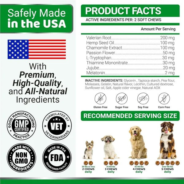 Natural Dog Calming Chews – No More Barking!