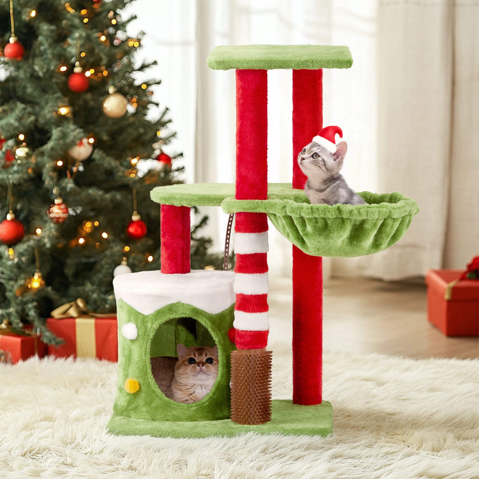 Multi-Level Cat Climbing Frame with Hammock